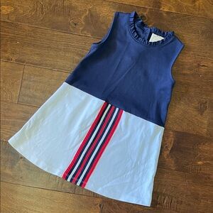 TBBC Girls Navy & White Stripe Accent Sundress- sz 6